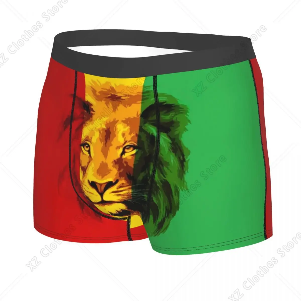 Custom Jamaica Reggae Rasta Lion King Underwear Men Breathable Boxer Briefs Shorts Panties Soft Underpants For Male