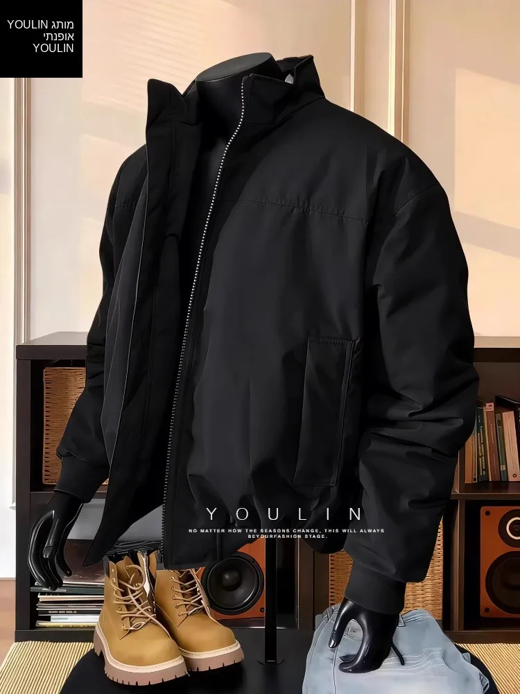 American Style Three-Proof Flight Jacket Cotton Coat Men's Thickened Stand Collar Autumn Winter Outerwear Stylish And Handsome