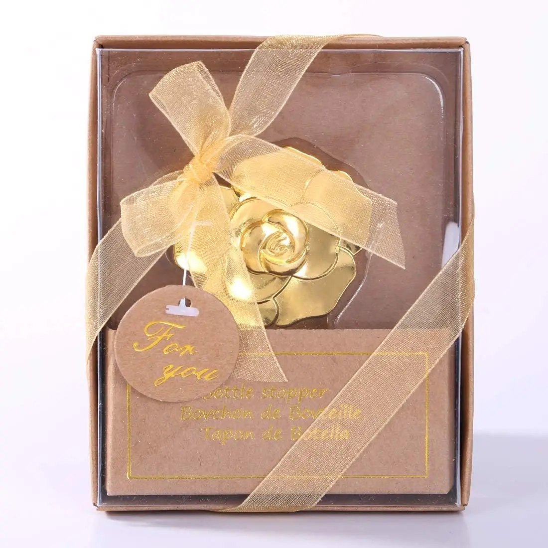 12 pcs Gold Rose Love Bottle Opener Wedding Favors Gifts with Exquisite packaging Box Wedding Gifts For Guests