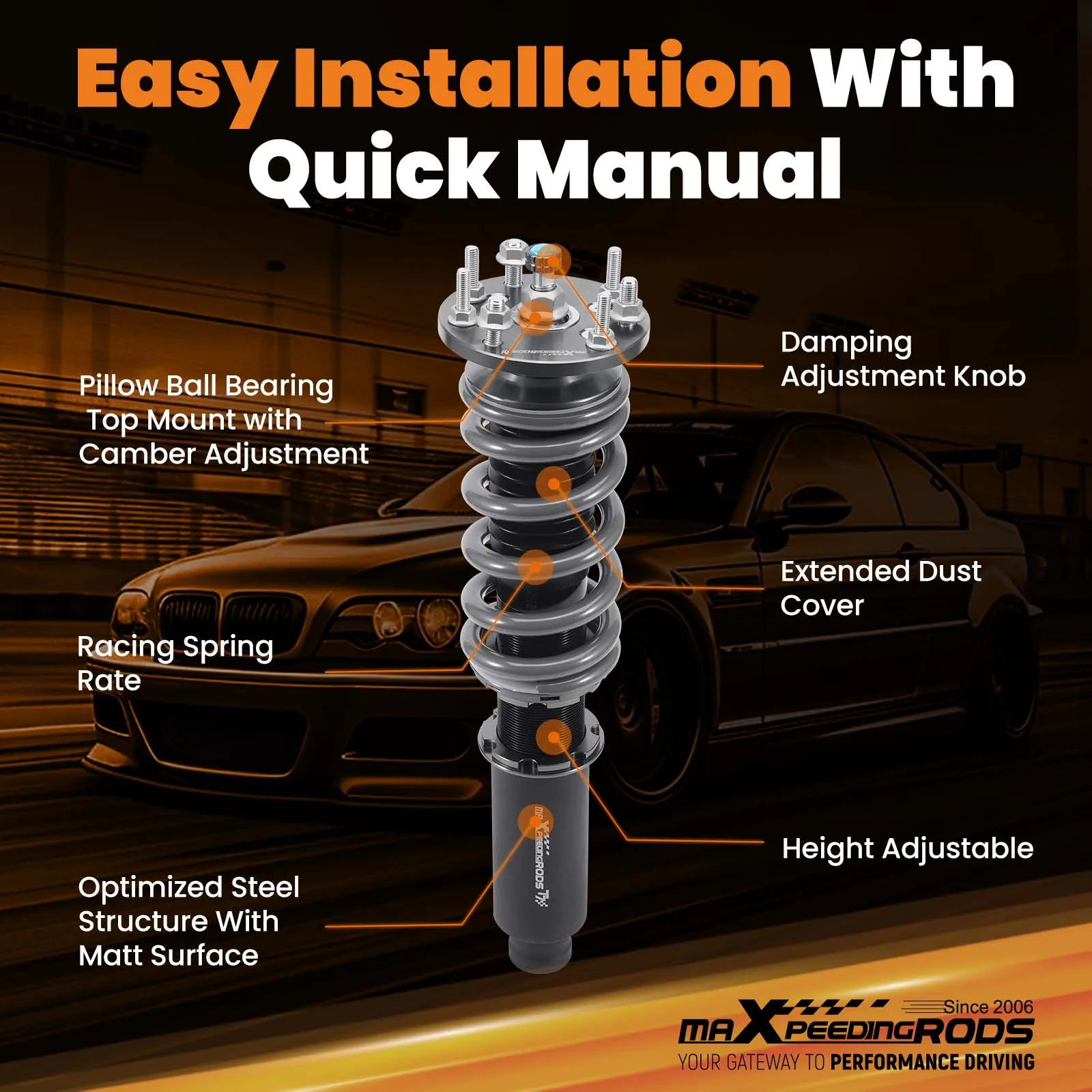 

Coilover Suspension Kit for Honda Accord VII CM4 CM5 CM6 CM7 CM8 2003-2007 Acura TL Type-S