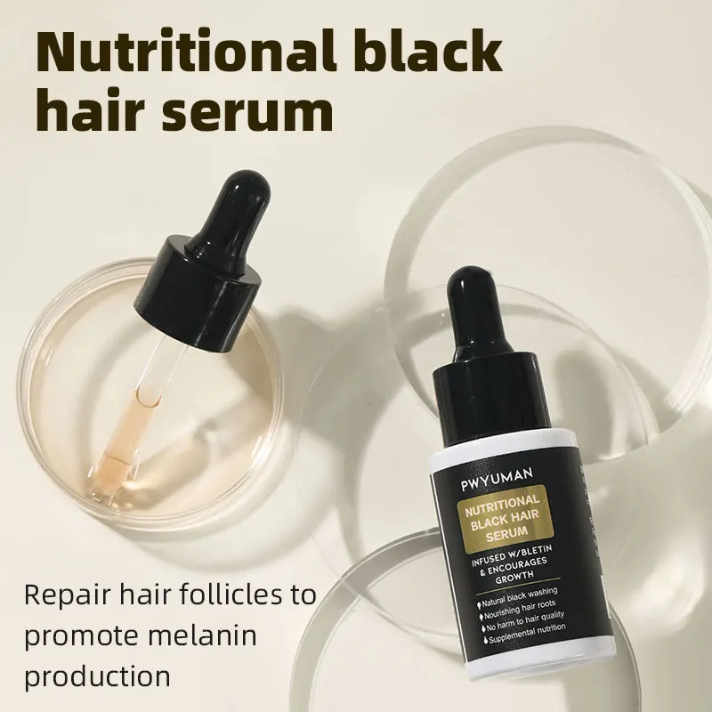 Anti Gray Hair Essence Hair Blackening Serum White Hair Treatment White To Black Hair Repair Care Nourish Scalp Anti Hair Loss