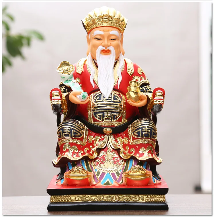 30CM Southeast Asia God of wealth BUDDHA figure HOME shop protection Prosperity LUCK CAI SHEN TU DI GONG buddha FENG SHUI statue
