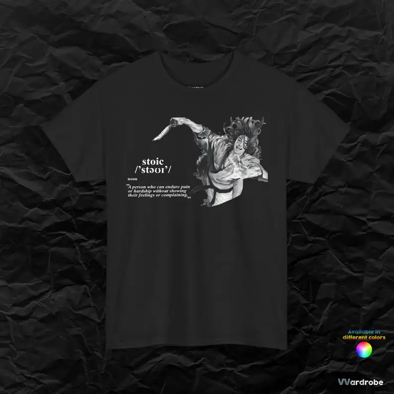 STOIC Kojiro Sasaki Vagabond manga inspired heavy cotton t-shirt ''Definition of Stoic Person''