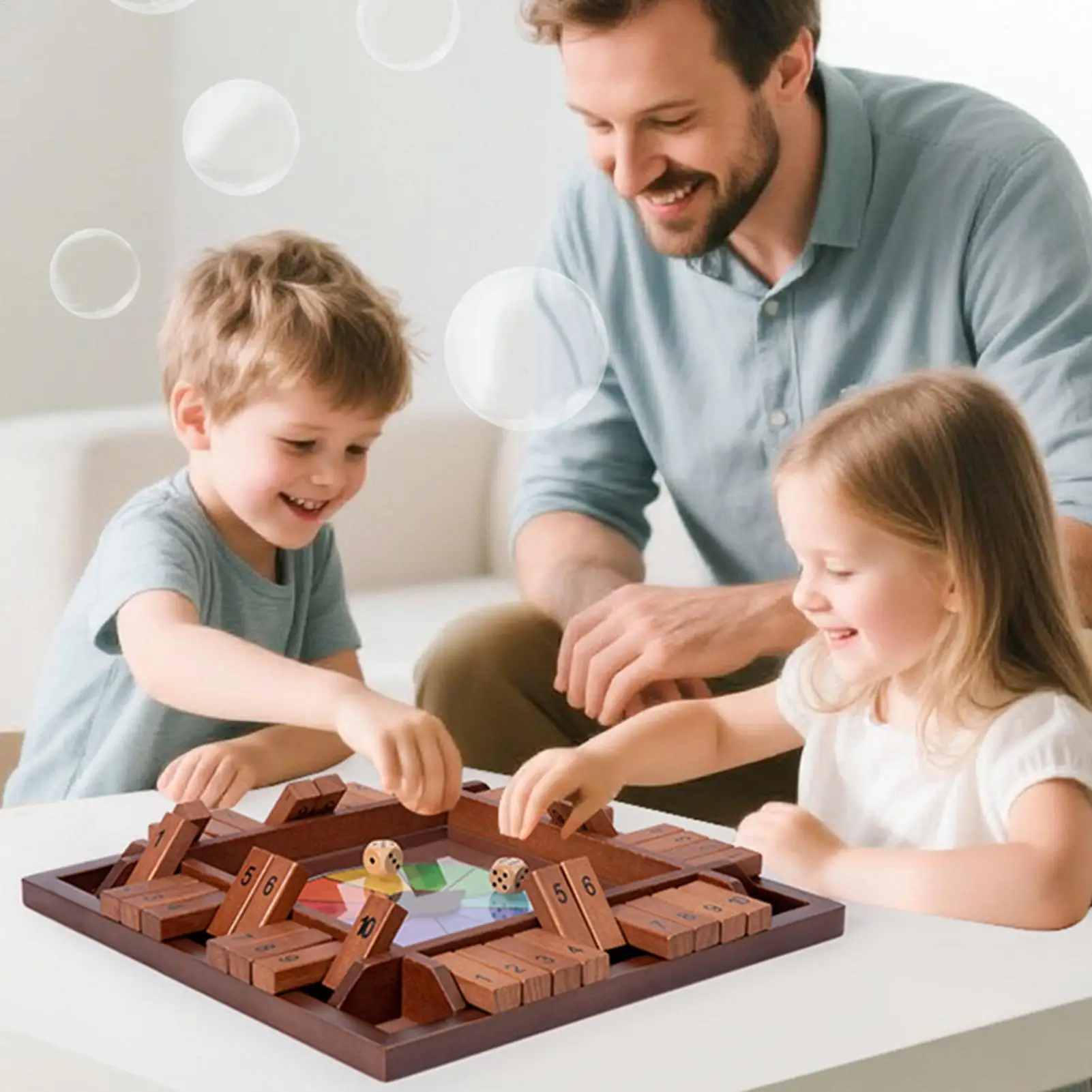 

Dice Games For Adults Wooden Close The Box Game Four-sided Educational Number Chess For Adult Child Home Family Bar Gathering