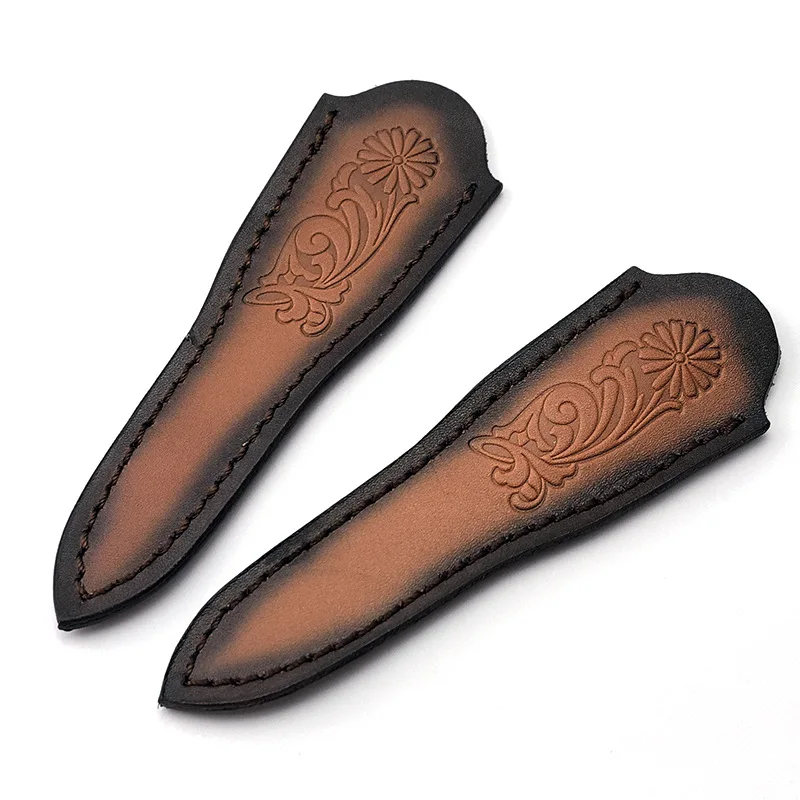 1piece Top Layrer Cowhide Handle Made Tea Knife Needles Scabbard Sheath Damascus Knives Cover Pants Holders Storage Bag