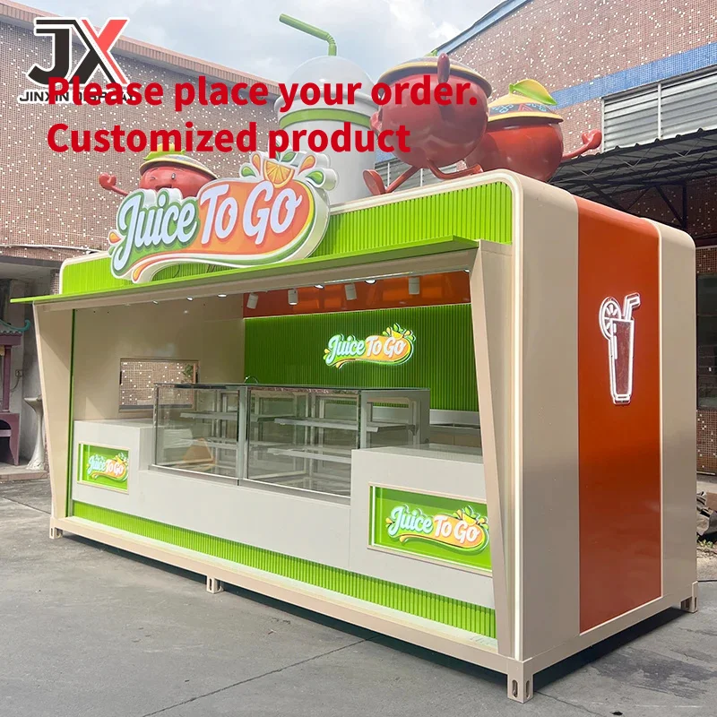 custom.Custom Design Modern Kiosk Outdoor Beverage Kiosk Premium Fruit Bar Counter Shopping Mall Kiosk Shop Display