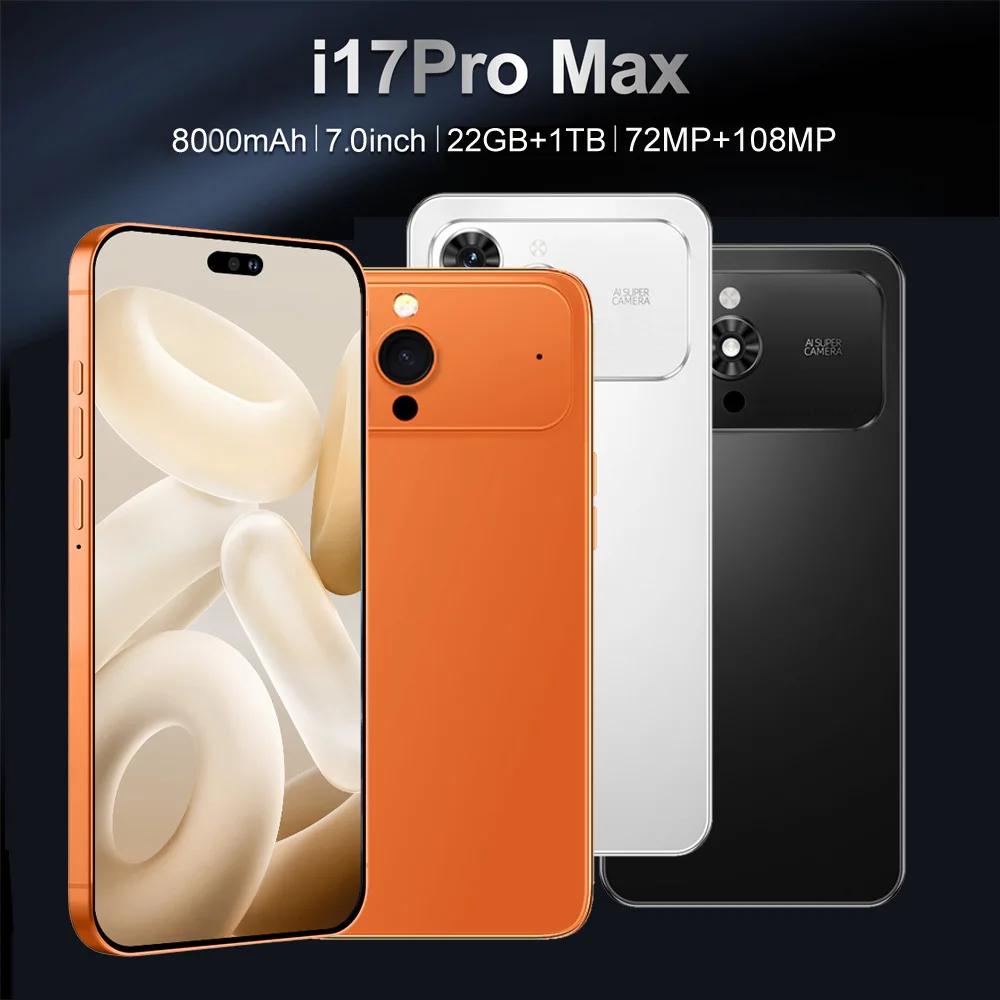 Brand New Ai 17 Pro Max Smartphone 5G 7.3 HD 22G +2TB Dual Card
