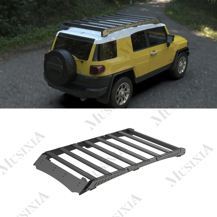 

New Pickup Truck Accessories Off-road Black Steel Construction 4 Door Luggage Rack Cargo Basket Roof Rack for Toyota FJ Cruiser