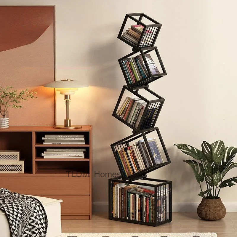 

Angular Vertical Creative Iron Art Bookshelf Floor Simple Decoration Storage Bookshelf Living Room Storage Rack