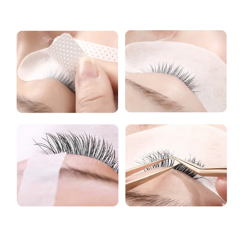 Ensemble de Fournitures d'Extension de Cils, Micro Brosse, Ruban Adhésif, Anneau, Patchs pour les Yeux, Baguettes de Mascara de Poulet, Outil Applicateur