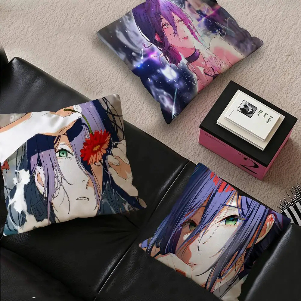Anime Chainsaw Man reze Cushion Cover Car Throw Pillow Case For Sofa Car Christmas Gift 40x40cm 45x45cm