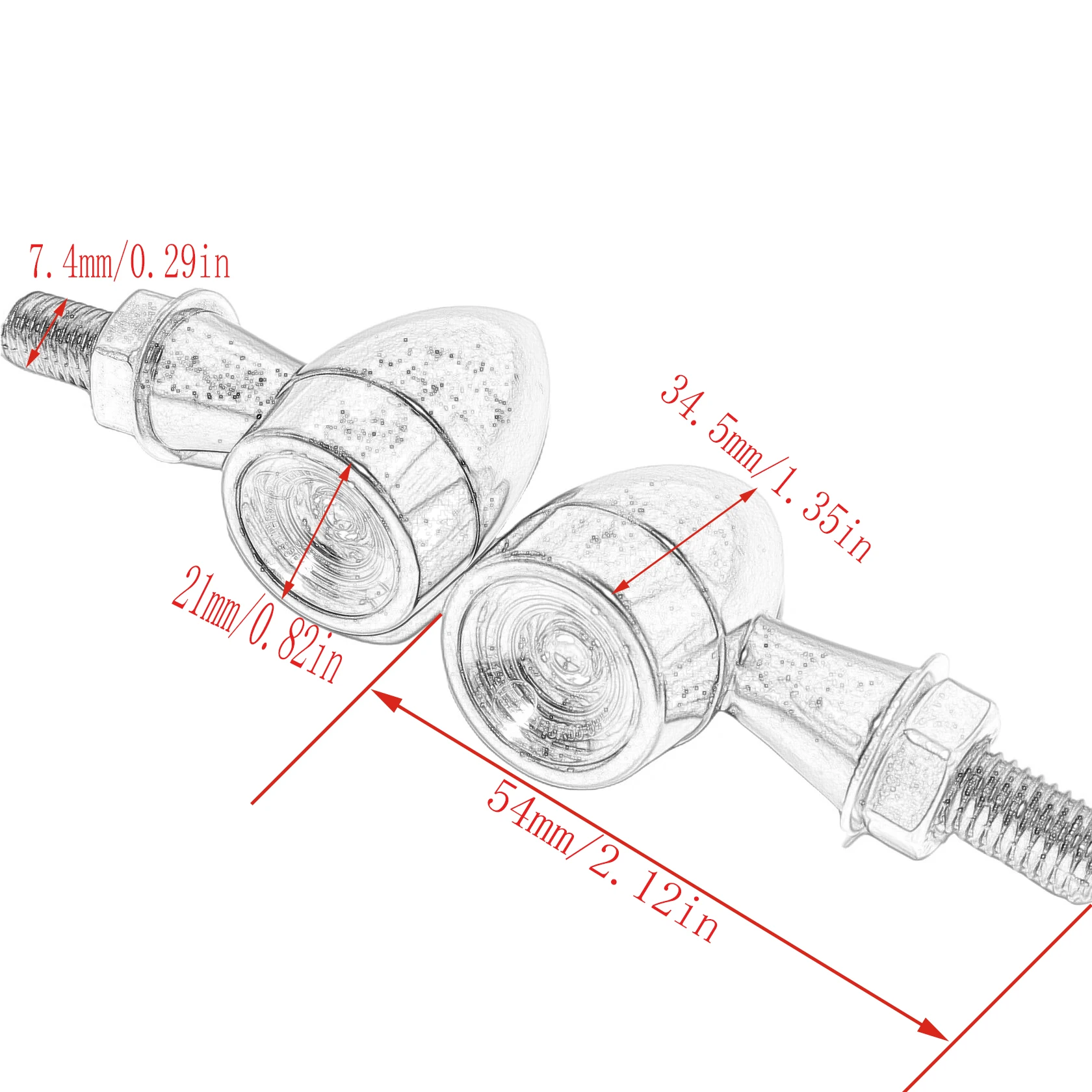 2/4Pcs Universal Motorcycle Mini Chrome LED Turn Signal Light 12V Amber White Flashing Light For Kawasaki For Suzuki For Honda