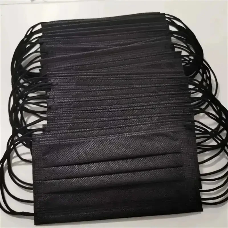 100-1000pcs Adult Black Disposable 3-Layer Mask, Comfortable Elastic Earrings, Dust-Proof, Outdoor Daily Essential Mask