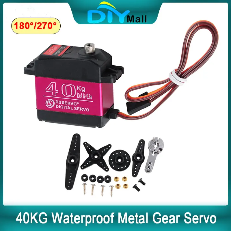

40KG DS3240 Digital Servo Waterproof Metal Gear 180° 270° High Torque for 1/8 1/10 RC Crawler Car Truck Baja Robot Arm DIY