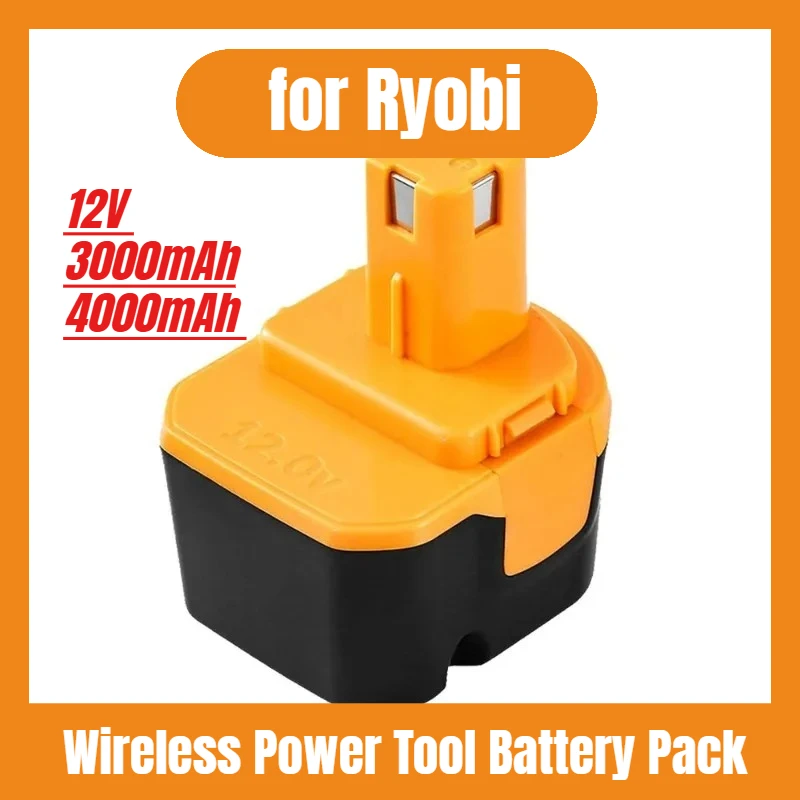 

12V 3000/4000mAh for Ryobi A B-1230H 1400652 Nickel-Cadmium Wireless Power Tool Battery Pack