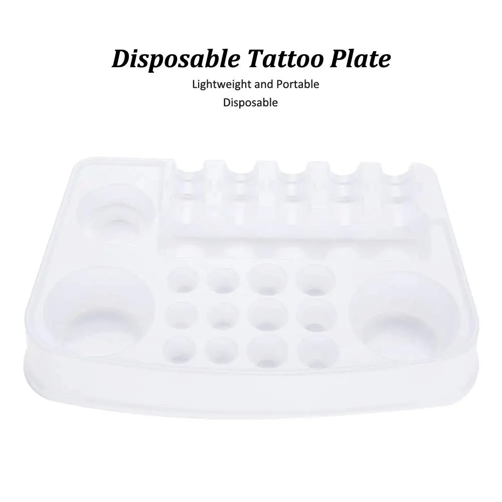 Plateau d'encre de tatouage jetable, 30 pièces/boîte, support de tatouage, plateau à pigments en plastique blanc pour accessoires de pigments d'encre de tatouage