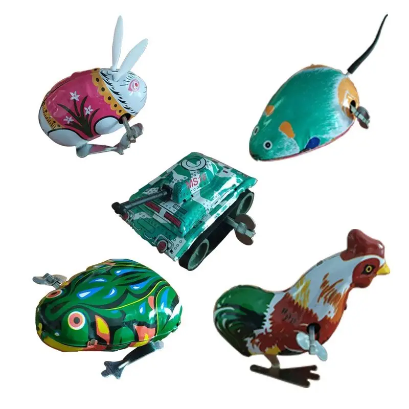 Frog toy, Chickip Dancers, animal clockwork, locomotive, fire truck, tin tank, 80, 90 generation nostalgic toy