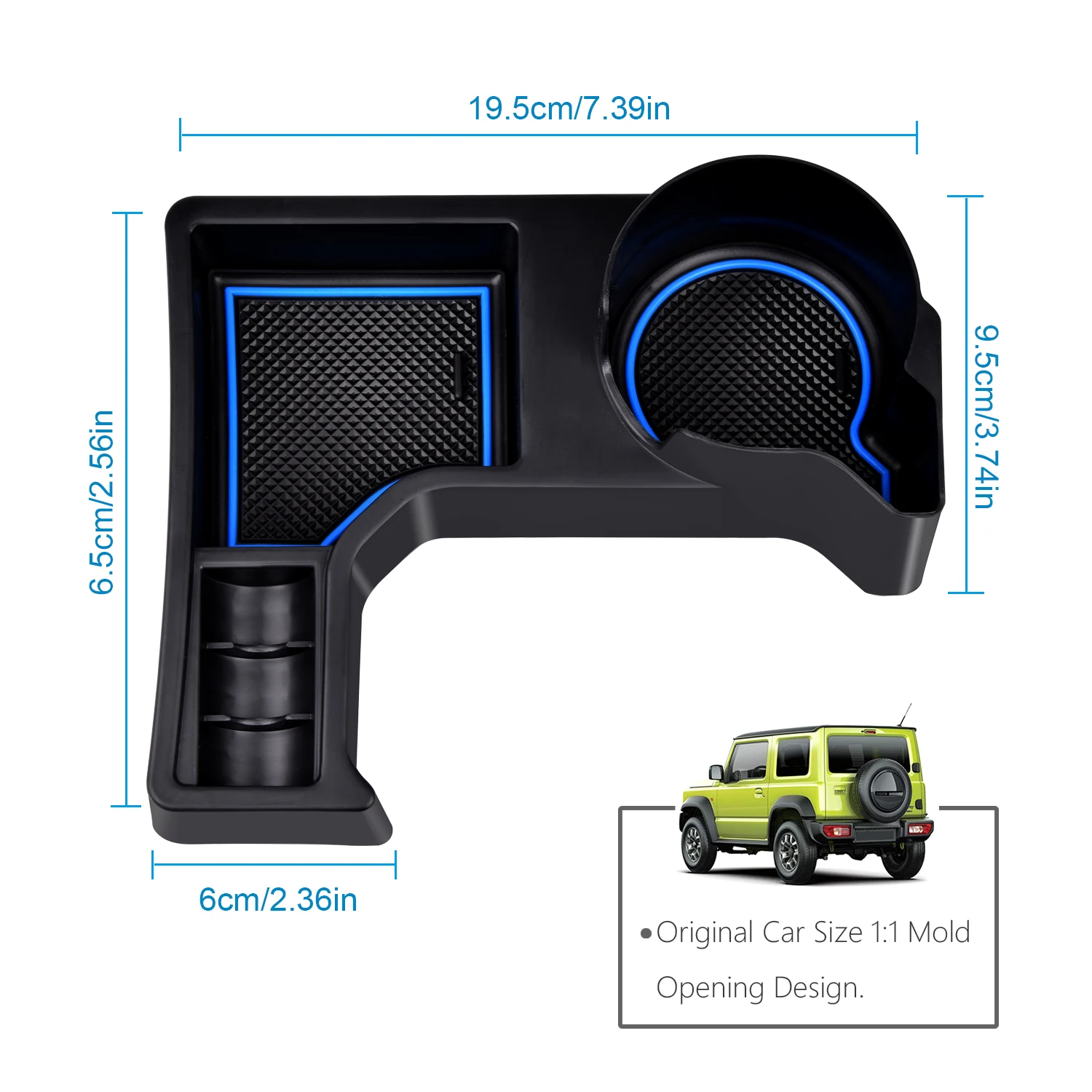 Stowing Tidying Car Gear Shift Storage Box Organizer Tray Cup Holder Knob Lever Shifter Boot Mat For Suzuki Jimny 2019 2020 2021