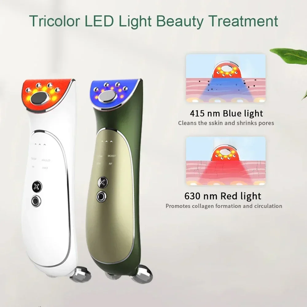 EMS Facial Massager LED Lichttherapie Sonic Ion Trillingen Huidverstrakking Anti Rimpel Gezicht Lifting Huidverjonging Care Tool