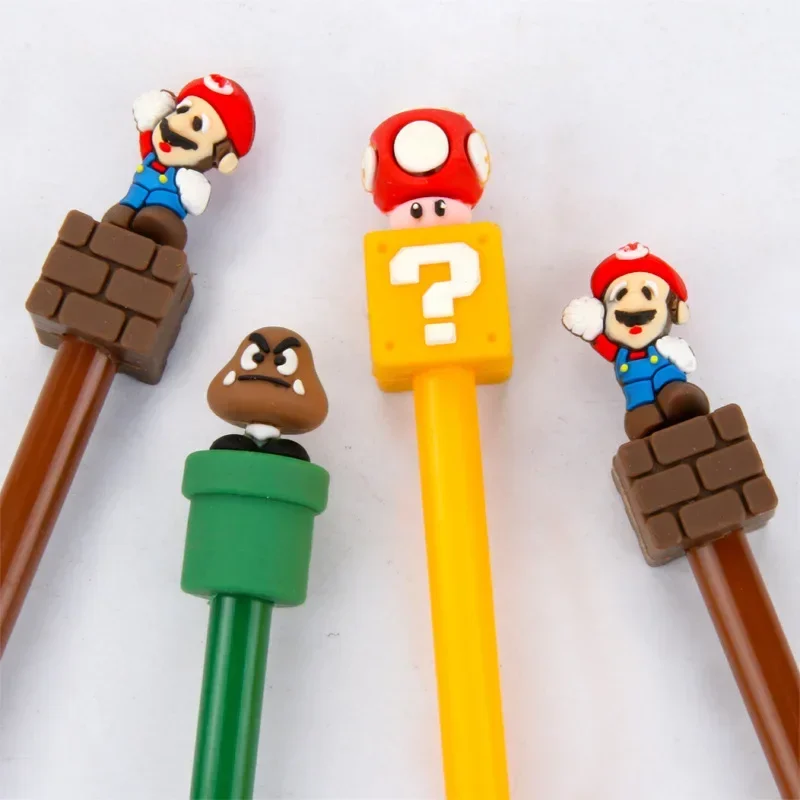 Super Mario Bros Signature Pen Mario Yoshi Luigi Anime Figures Toys Cartoon Signature Pen cancelleria creativa studente regali per bambini