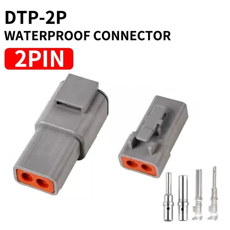 DTP06-2S Deutsch type automotive waterproof connector high current heavy truck wiring harness male and female plug DTP04-2P