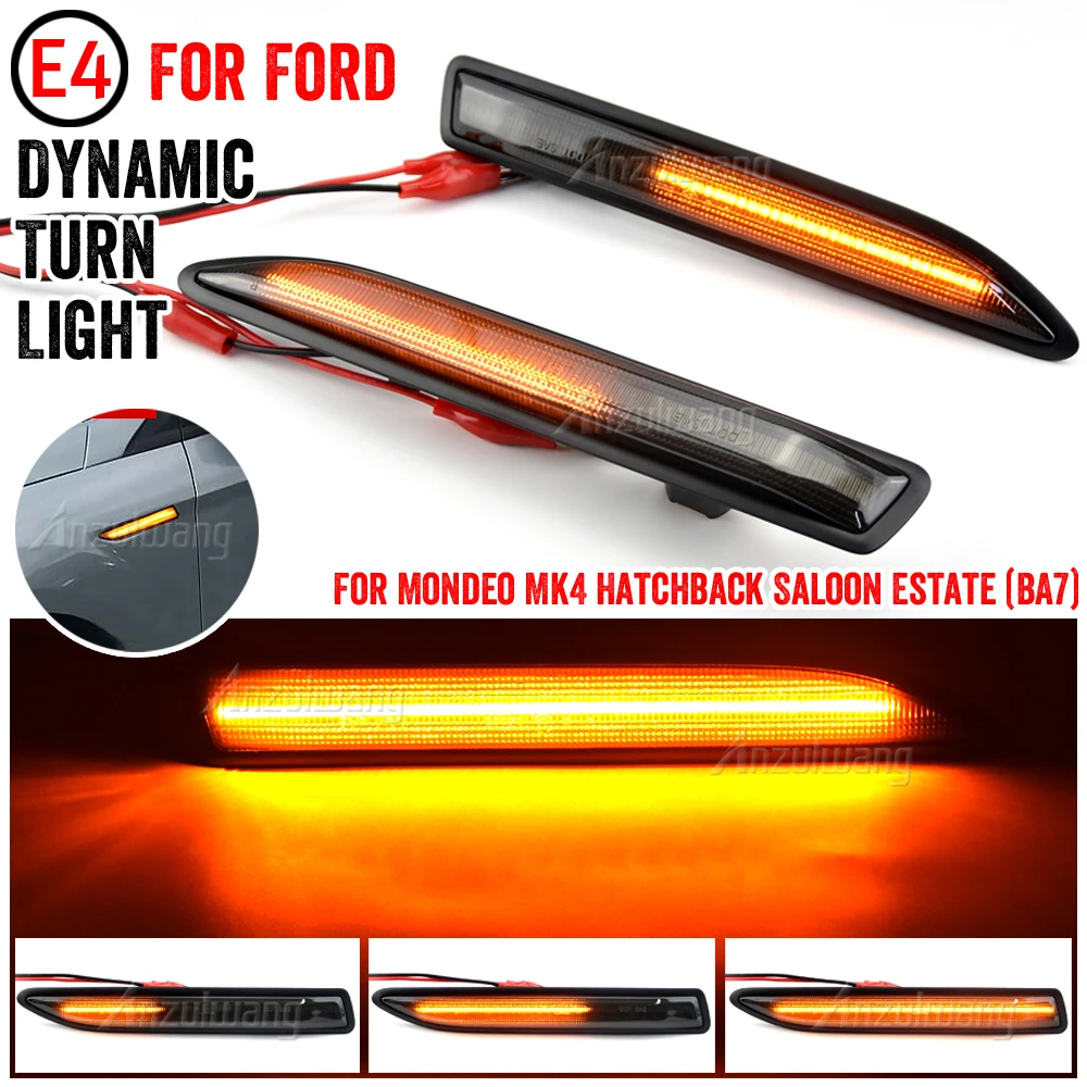 Dynamic LED Side Marker Light Amber Turn Signal Blinker Lamp For Ford Mondeo Mk4 Hatchback Saloon Turnier Estate BA7 2007-2015