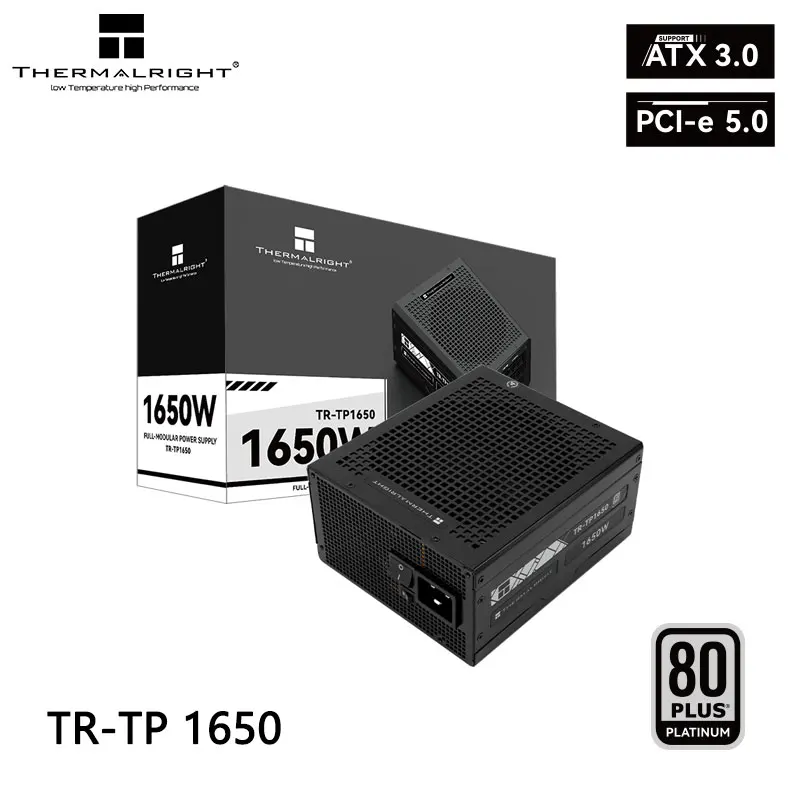 Thermalright TR-TP1650 Computer case power supply，100-240V ATX3.0/PCI-e5.0 platinum Medal Fully Modular，Dual 12VHPWR interface
