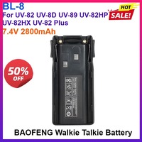 7.4V 2800mAh for BAOFENG UV-82 Battery Type-C Charging BL-8 For UV-8D UV-89 UV-82HP UV-82HX UV-82 Plus Walkie Talkies