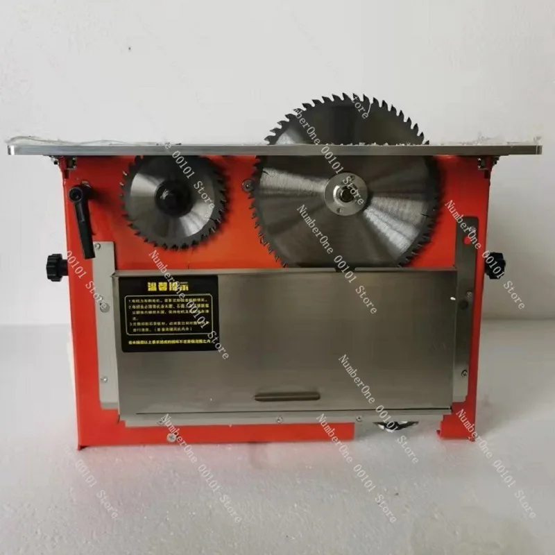 

Type 100 stainless steel double invisible saw table, electric lift child and mother saw, mobile push table saw