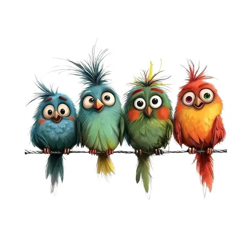 Cute Funny Bird Cartoon Stickers Waterproof PVC Decals for Car Window Glass Kids Notebook Bicycle Frame Decor Gifts
