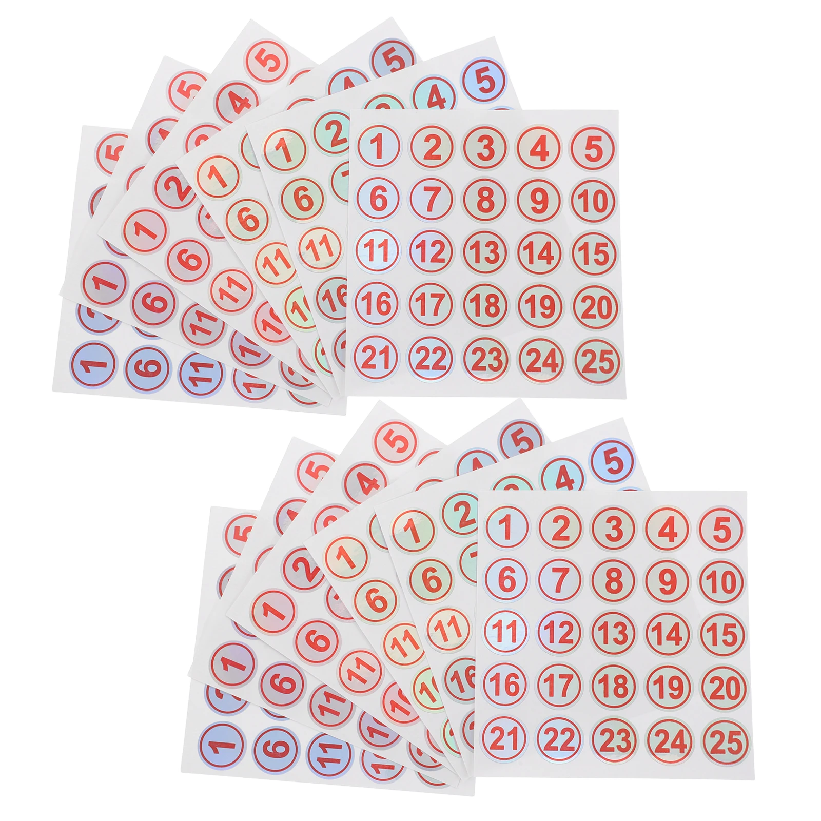 

15 Sheets Round Waterproof Number Stickers Office Labels Pvc Dot for Storage Bins