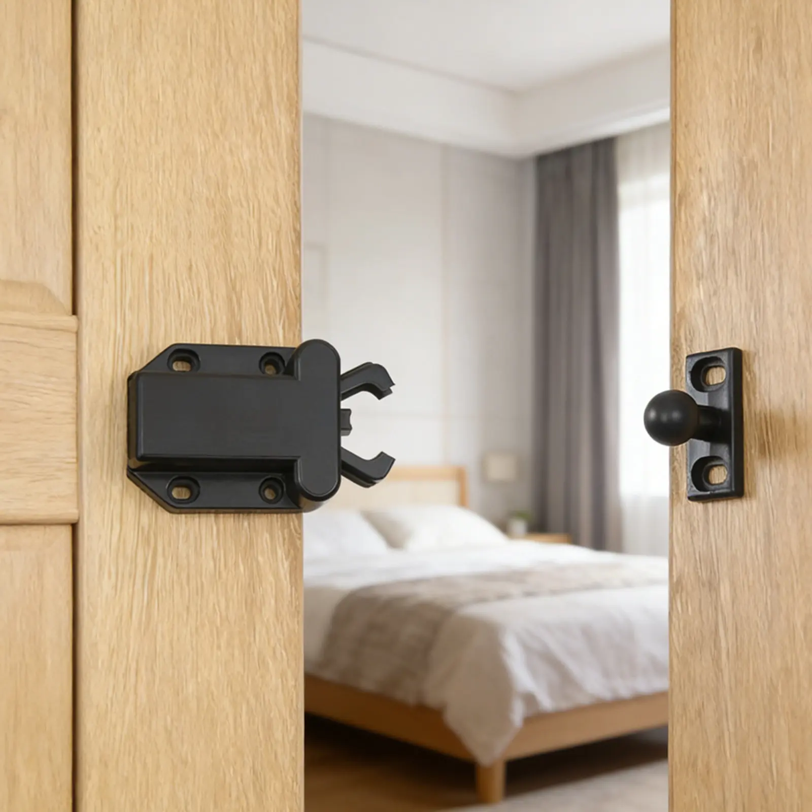 4Pcs Plastic Push Latch Self-Locking Device Cupboard Cabinet Drawer Door Rebounding Touch Latch Safe Open Catch Lock