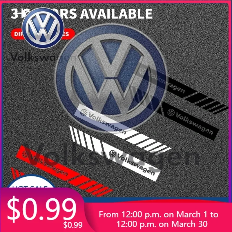 2026 Novas Molduras de Estilo para Volkswagen VW, 2 Adesivos Automotivos, Faixa Lateral para Retrovisor para Volkswagen GTI R-Line R Polo Gol