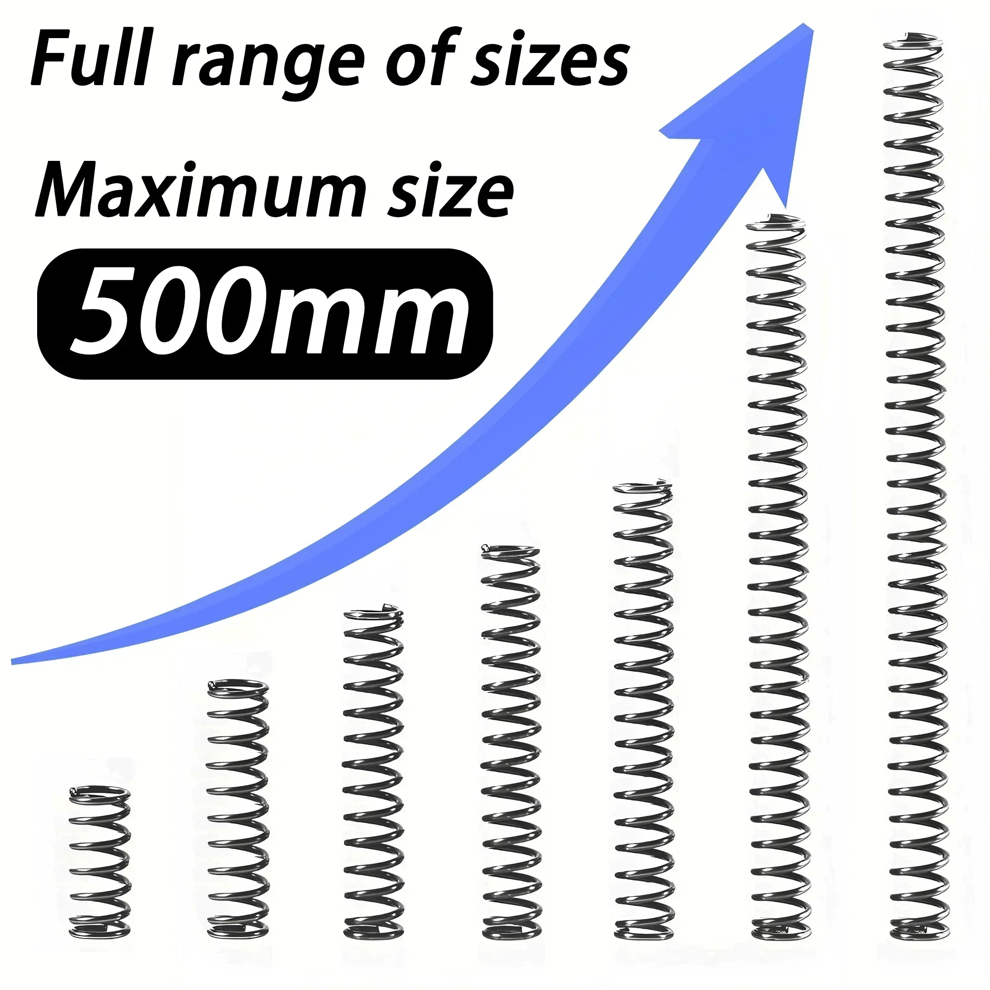 0.6-0.7-0.8mm Wire Diameter Length 100-300mm Compression Long Spring 65Mn Spring Steel High Strength Durable Custom Available