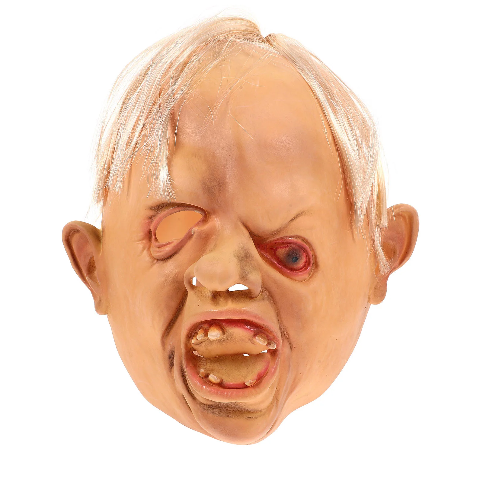 

Oblique Eye Halloween Costume Head Horror Full Masquerade Party Prop Creative Scary Look for Adult Cosplay