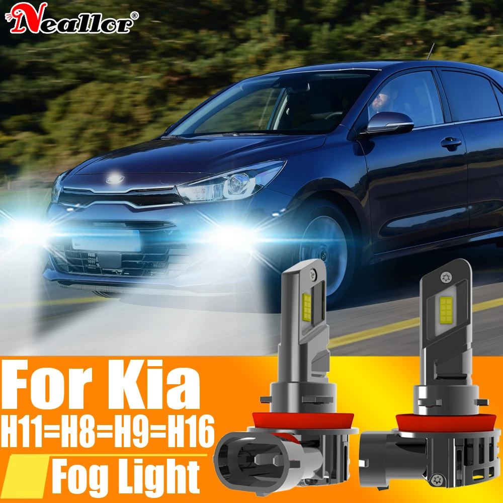 2x H11 H8 Led Fog Lights Headlight Canbus H16 H9 Car Bulb Driving Running Lamp 12v 55w For Kia Rio 3 Sorento Ceed Soul Sportage