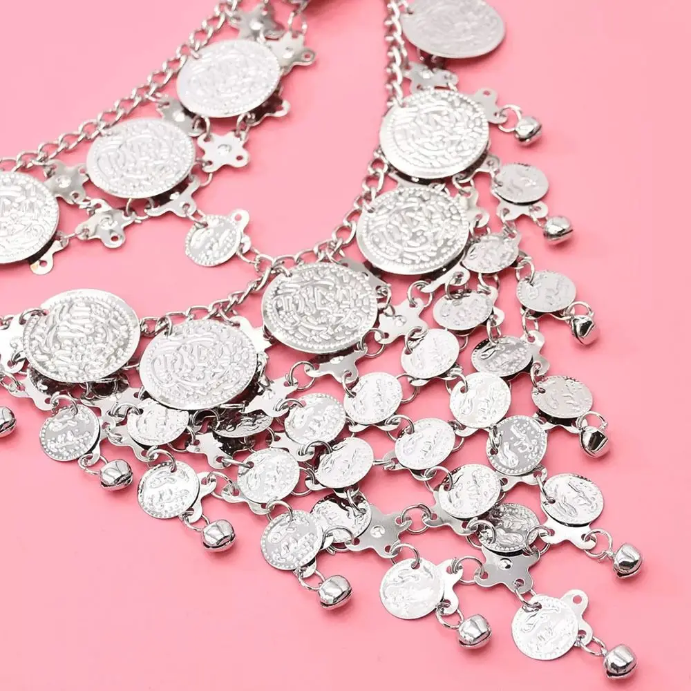 เหรียญ Bell พู่ Masquerade หน้ากาก Veil สไตล์โบฮีเมียนหรูหราจี้ Face Chains แฟชั่น Retro ผู้หญิงเครื่องประดับหน้ากาก