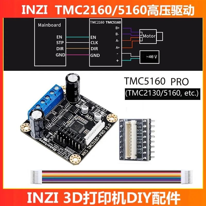 Tmc5160 Pro Spi High-Speed Drive 12-60V Hoogspanning 6a Hoge Stroom Diy Gedrukt 3D-printer Accessoires