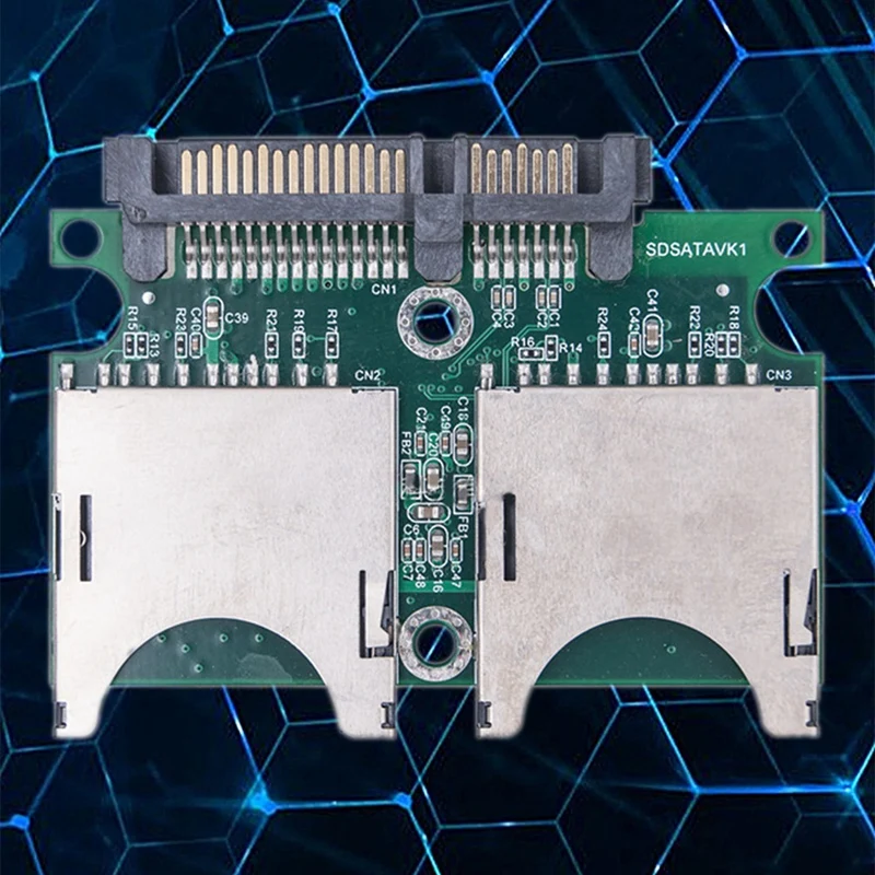 Dual Sd Naar Sata Converter Industriële Kwaliteit Sd Naar Sata Adapter Kaart 15pin + 7pin Sd Naar Seriële Adapter Kaart