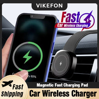 Car Magnetic Wireless Charger Adhesive Style Adjustable Dashboard Phone Chargers For Magsafe iPhone 16 15 14 13 12 Fast Charging