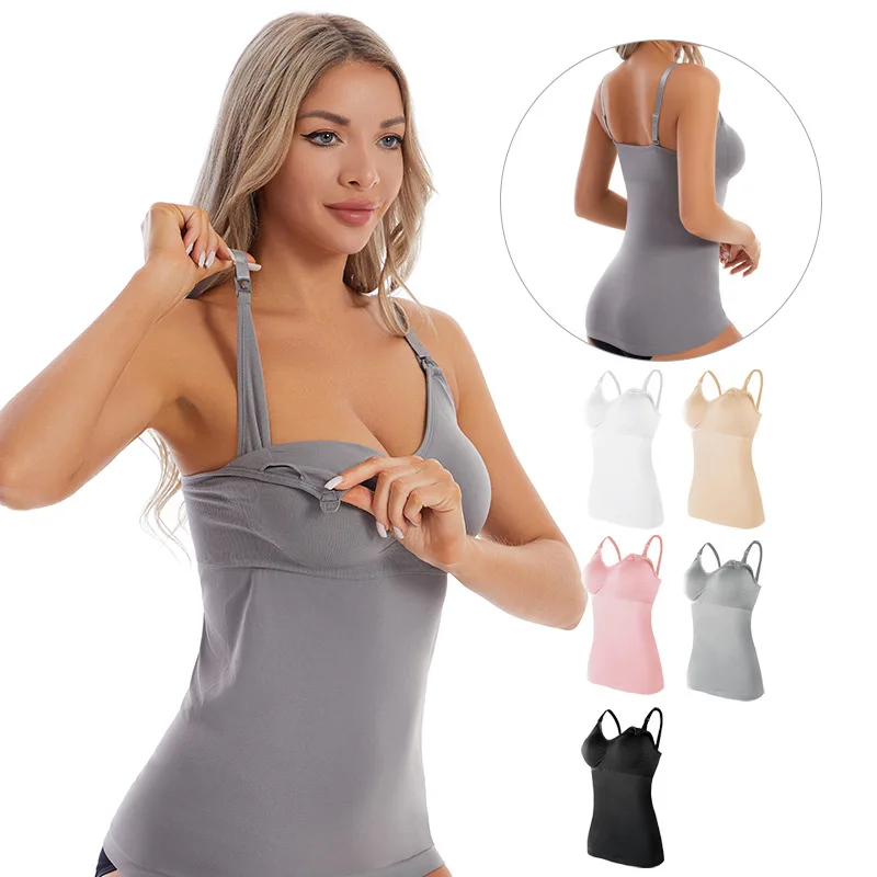 Breastfeeding Large Size Sling Vest Women Postpartum Breastfeeding Free Bra Pad Vest Type Pregnancy Postpartum Special