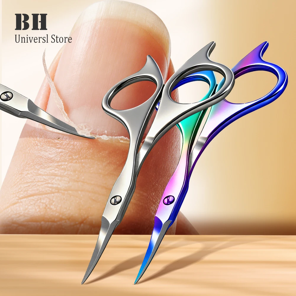 1Pcs Curved Cuticle Scissors Precision Manicure Scissors Nail Cuticle Trimmer Stainless Steel Nail Scissors Cuticle Cutter
