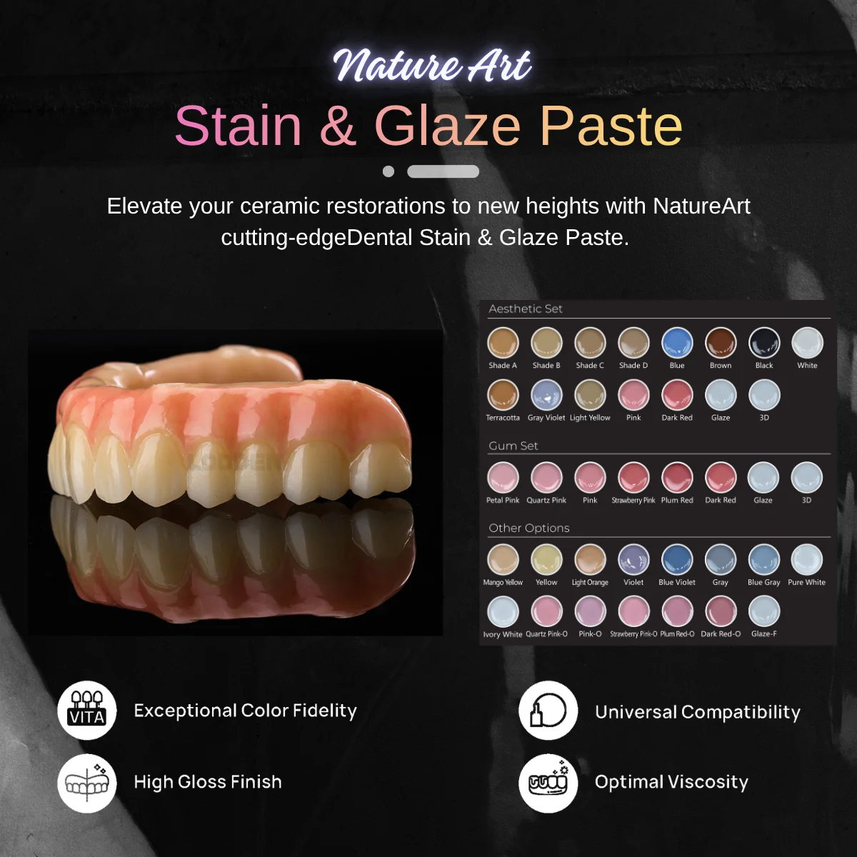 LODDEN Glazing & Staining Paste Dental Restoration Paste 3D Glaze for all Ceramics Dental Lab Materials