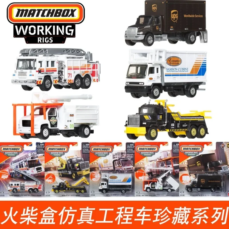 En stock: Camiones de juguete Mattel Matchbox a escala 1/64, modelos de vehículos de construcción, motoniveladoras, pulverizadoras agrícolas, furgonetas y camiones, regalo para niños.