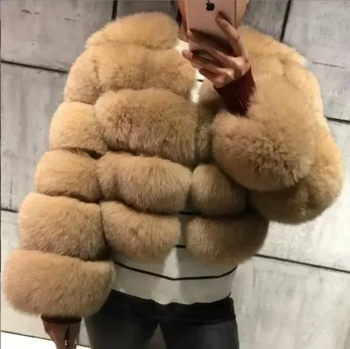 

2024 Faux Raccoon Fur Coat Women Jacket Luxury Coat Women Winter Fluffy Jacket Thick Warm Furry Fur Outwear Faux Fur Coat