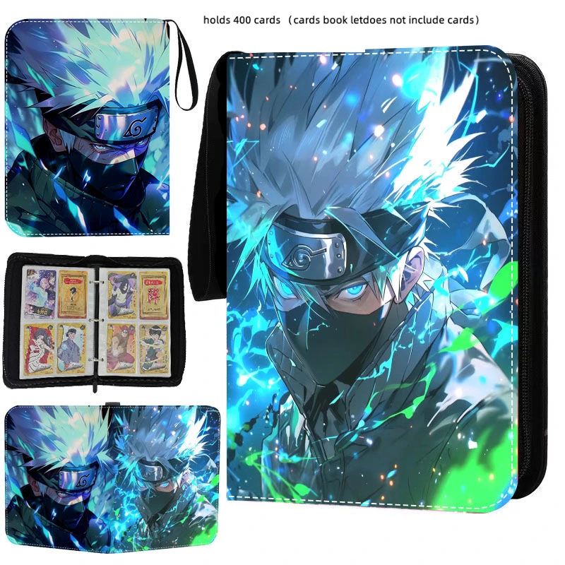 Anime Naruto Uchiha Sasuke Peripheral Card Album Game Card Collection Toys Zipper Holder Binder High-Capacity Storage Bag Gifts