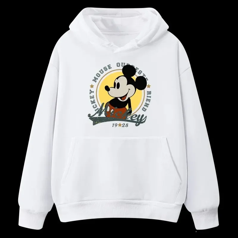 2024 Fashion New Cartoon Disney Couple Sports Coat Mickey Mouse Minnie Hoodie Oversized Printed Autumn/Winter Men\'s Sweater