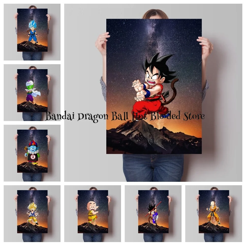 

Bandai Canvas Painting Japan Anime Figures Dragon Ball Goku Art Print Pictures Classic Home Decor Bedroom HD Posters for Wall