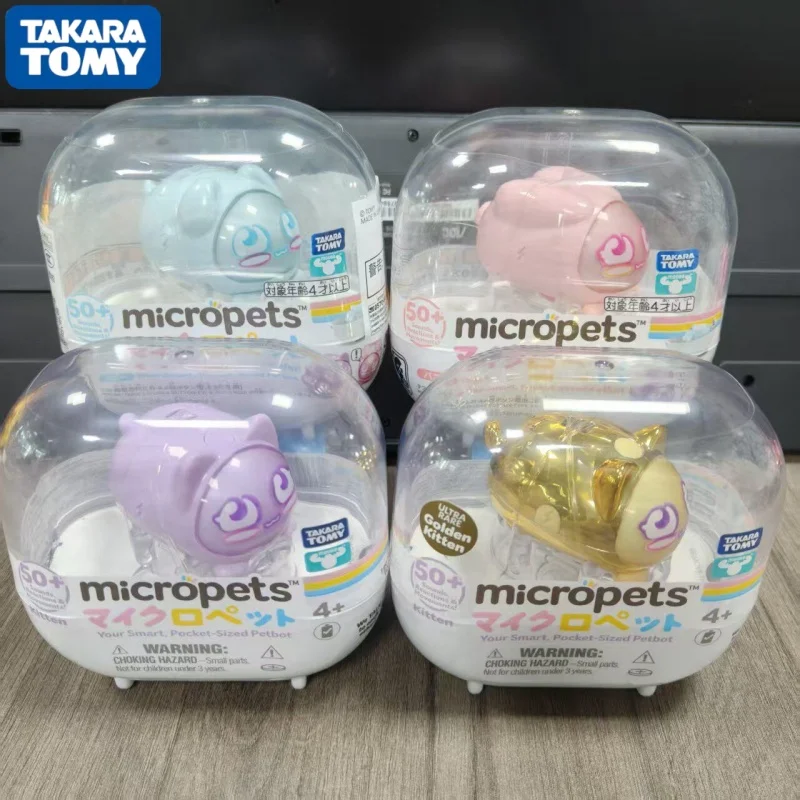 Genuine Takara Tomy Micropets Pocket-Sized Petbot Cat Rabbit Dog Series Electron Pet Interaction Machine Toy Birthday Gifts