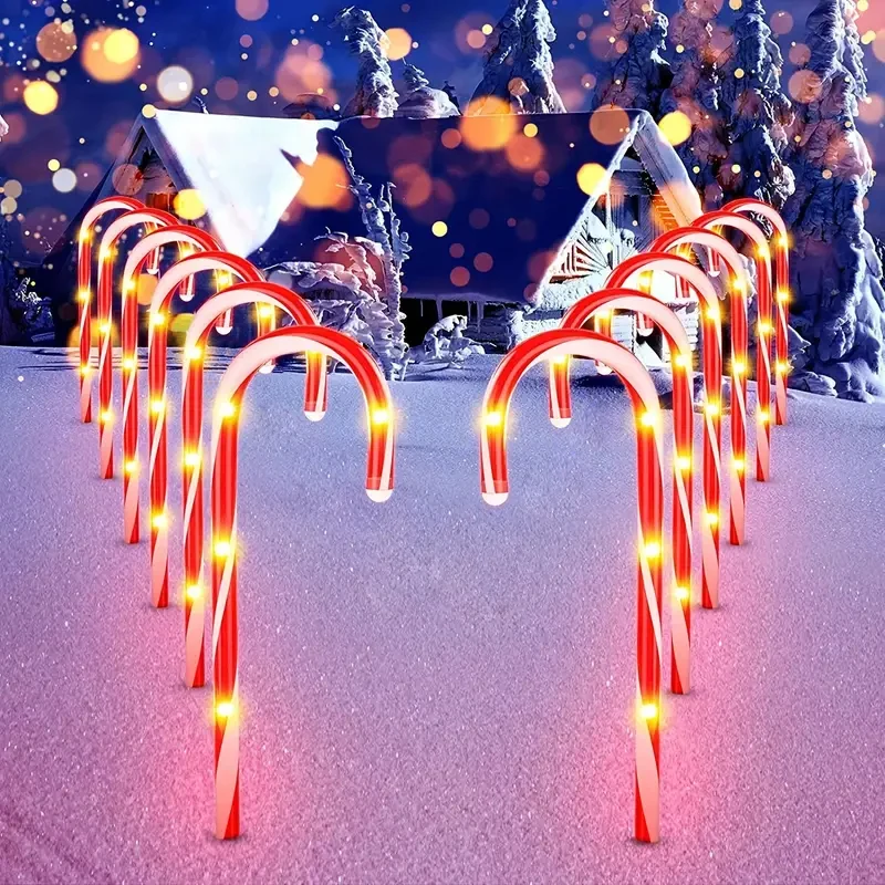 Solar-Powered Candy Cane Lights, 5 Set Christmas Decoration Lights for Garden, Lawn, Yard, Xmas Tree, Solar Christmas Lights